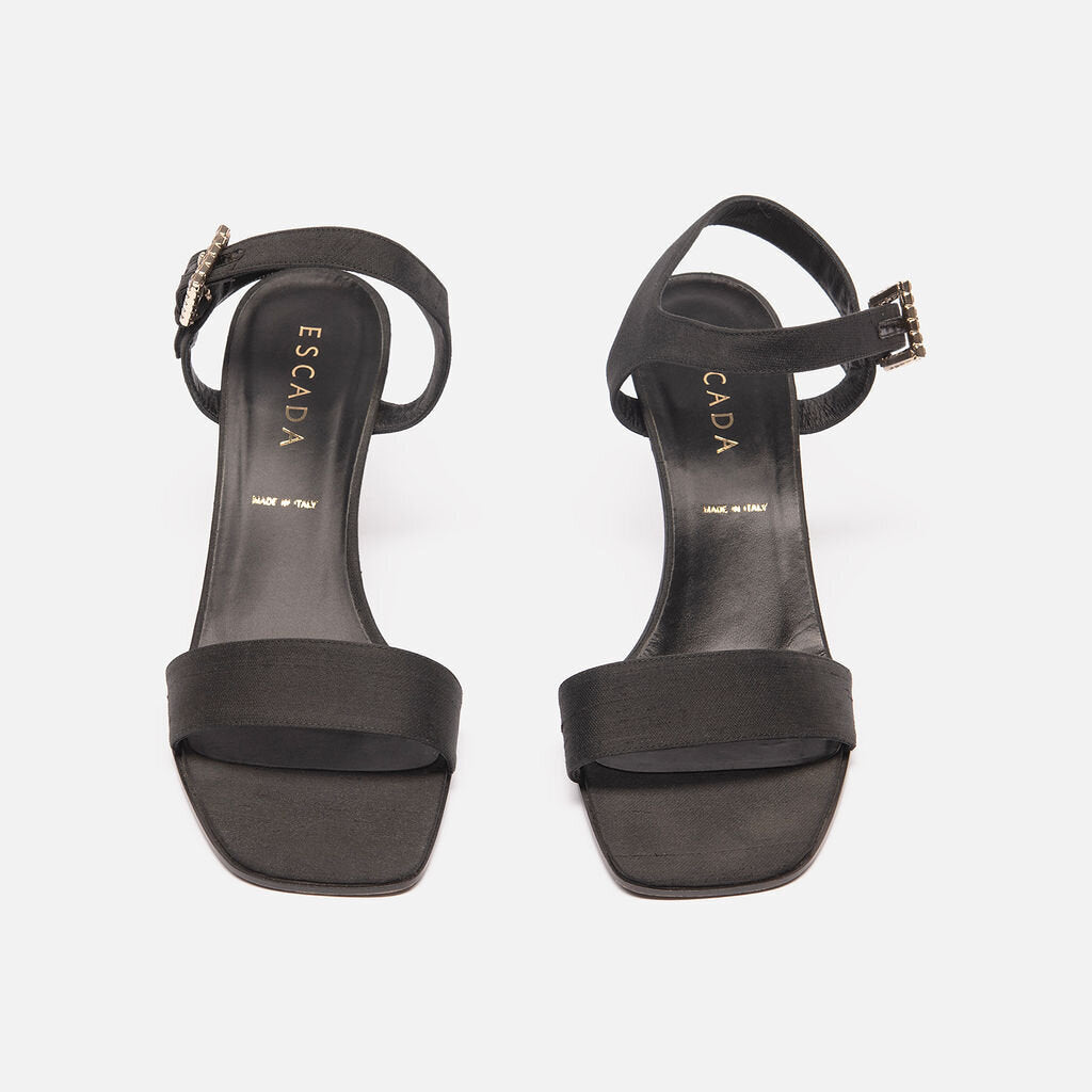 Escada Black Strappy Sandal