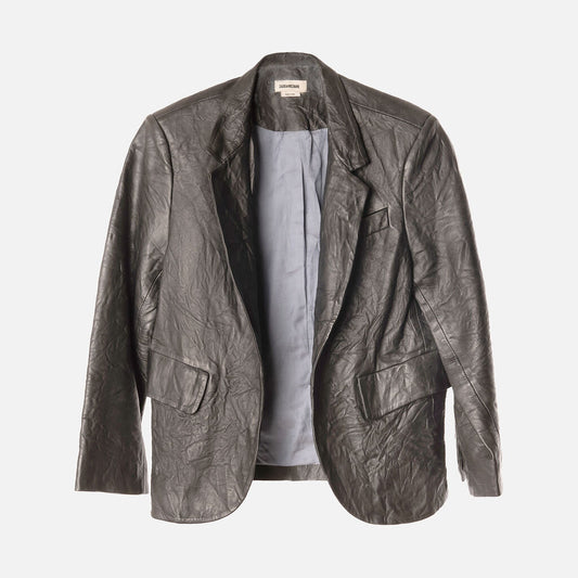 Zadig & Voltaire Black Crinkled leather Blazer