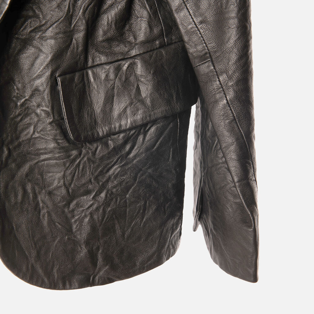Zadig & Voltaire Black Crinkled leather Blazer