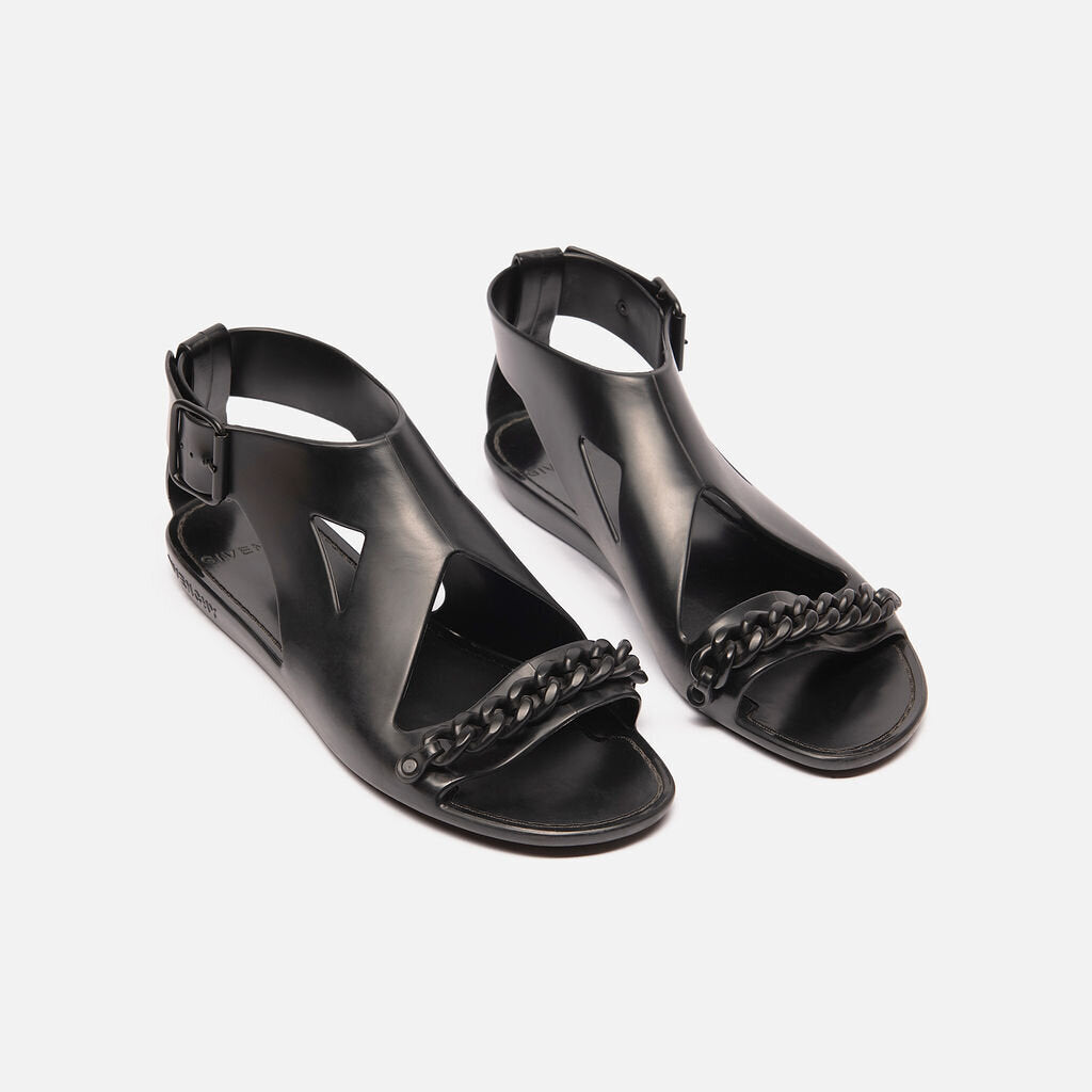 Givenchy Black Rubber With Chain Sandals