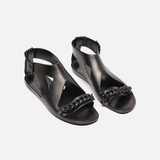 Givenchy Black Rubber With Chain Sandals