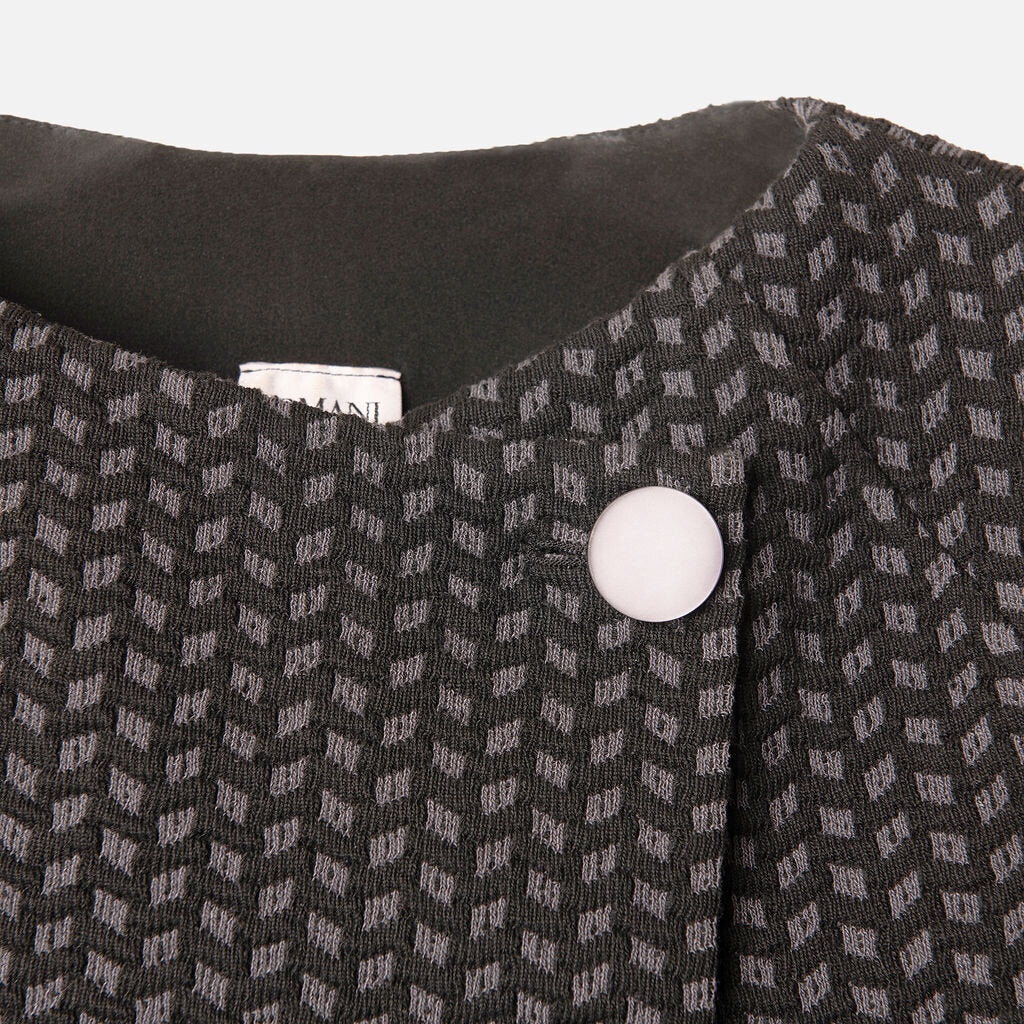 Armani Collezioni Grey & Black Poly Textured Jacket