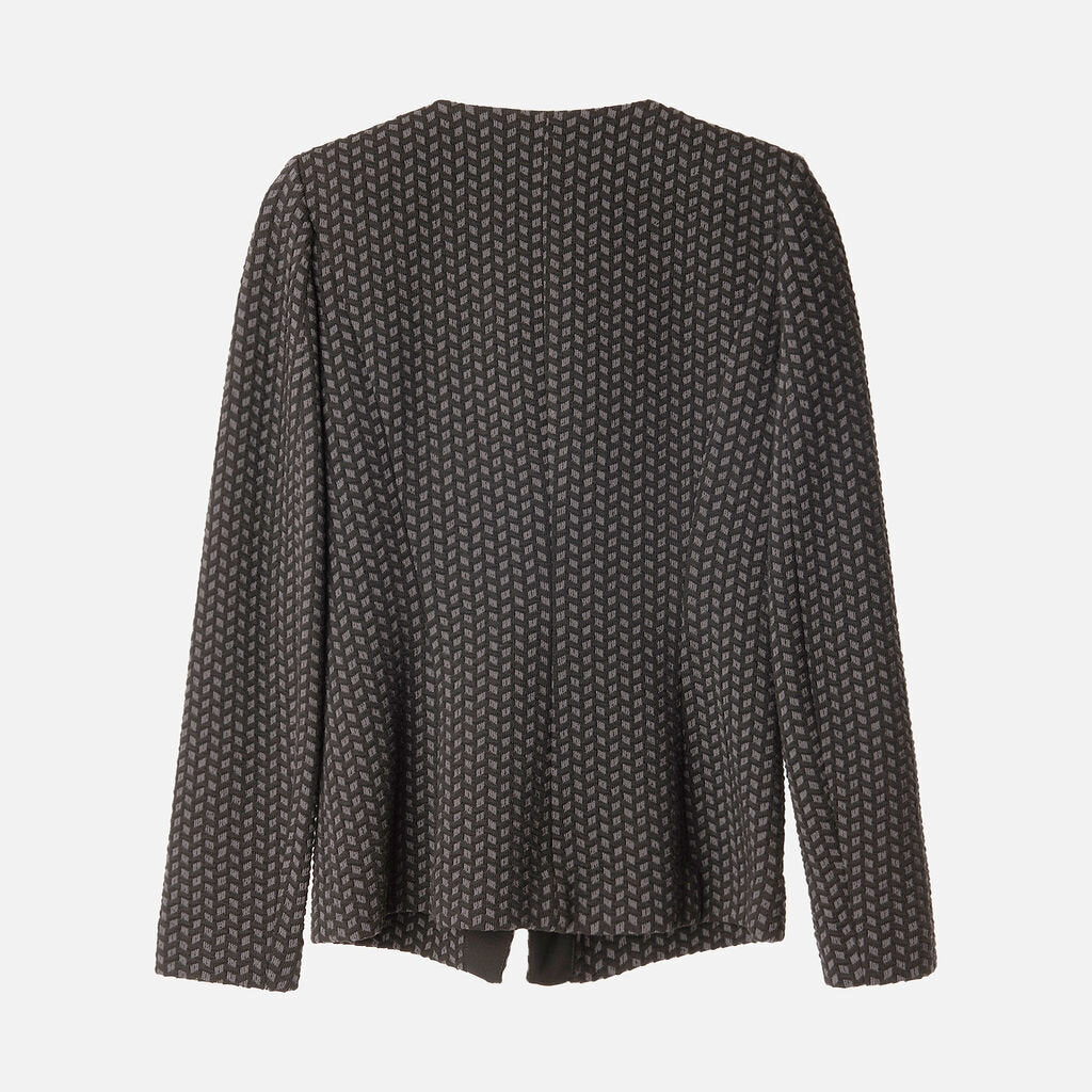 Armani Collezioni Grey & Black Poly Textured Jacket
