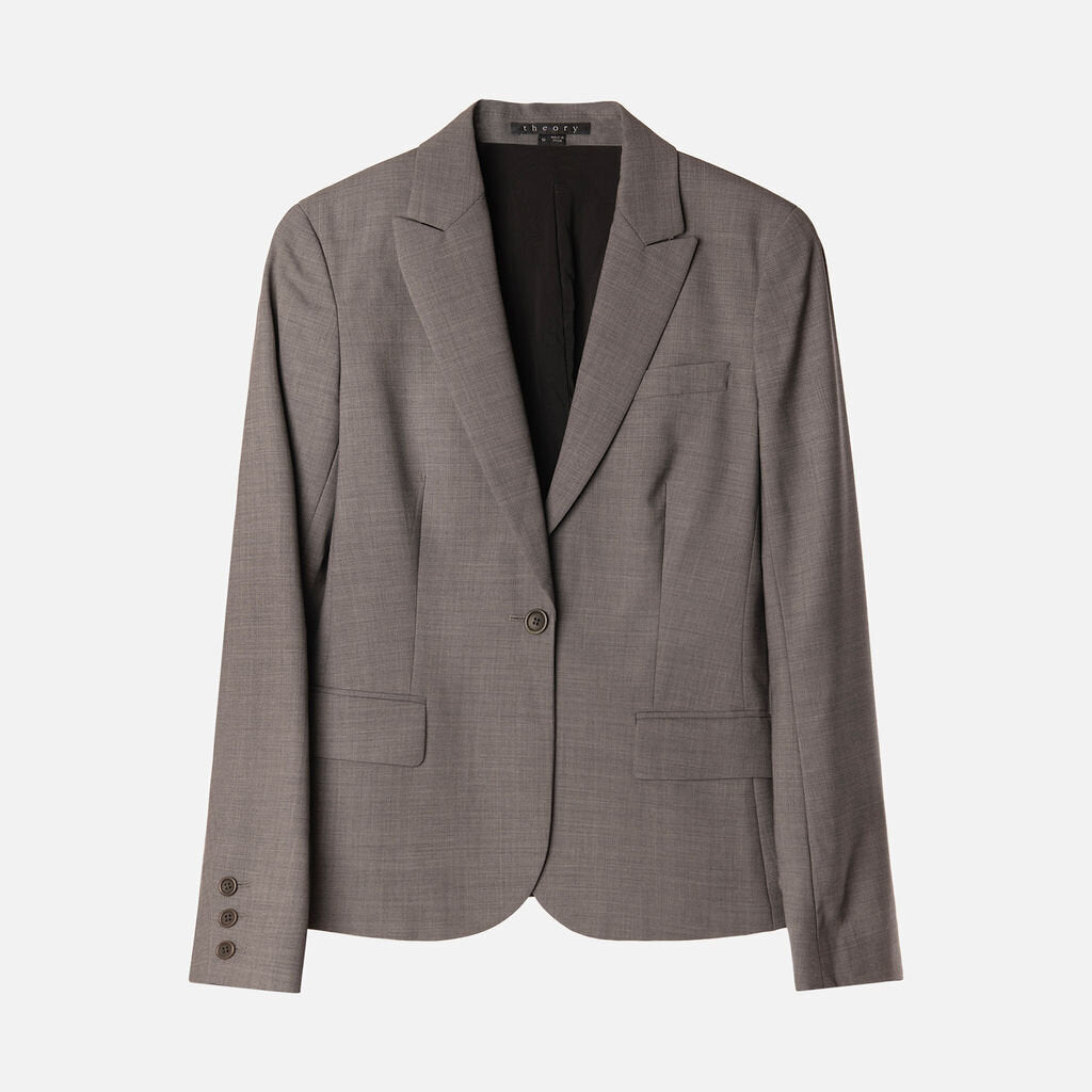 Theory Grey Slim Fit Stretch Wool Pant Set