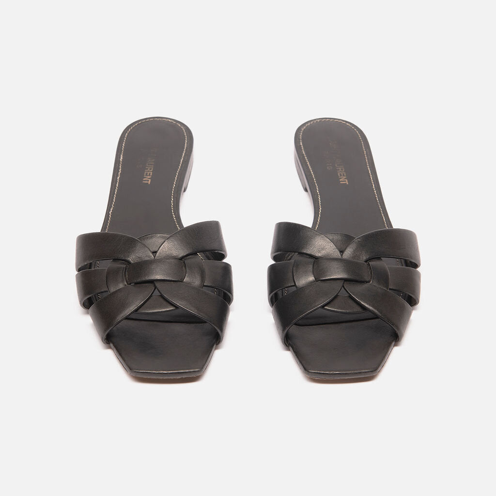 Saint Laurent Black Leather Sandals
