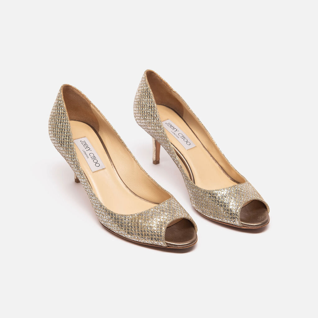 Jimmy Choo Gold Sequin Shoes