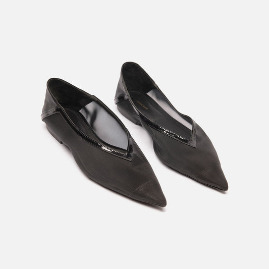 Anine Bing Black Mesh Pointed Toe Flat