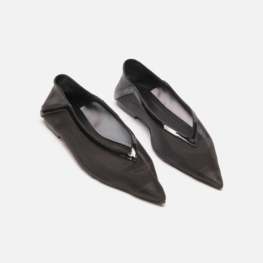 Anine Bing Black Mesh Pointed Toe Flat