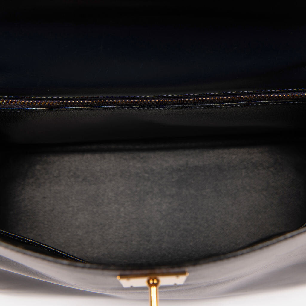 Hermes Navy Boxcalf V Circle Kelly 28