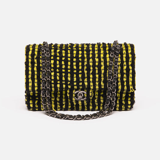 Chanel Tweed Yellow Black Flap