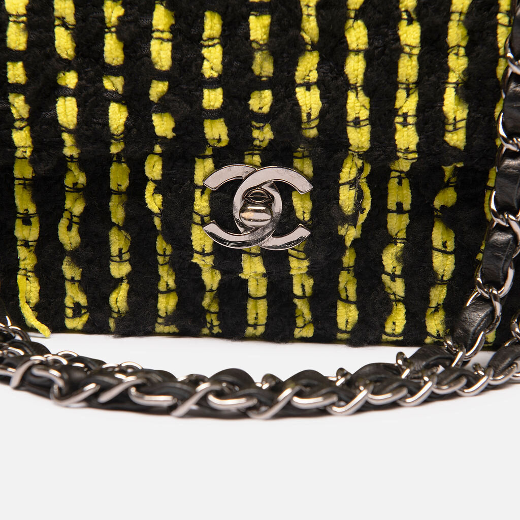 Chanel Tweed Yellow Black Flap