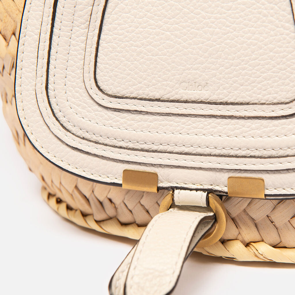 Chloe Raffia & Leather Marcie Basket Bag