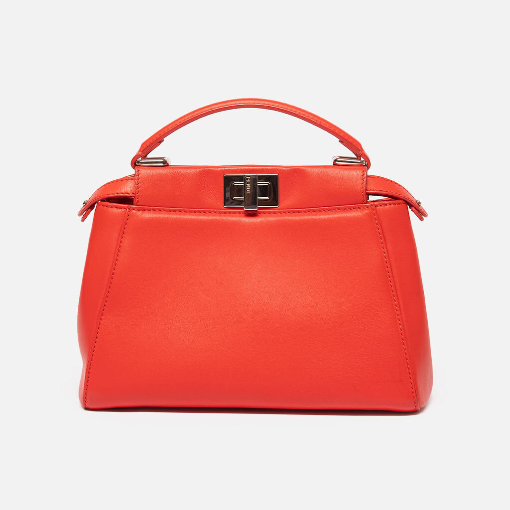 Fendi Red Orange Small Peekaboo