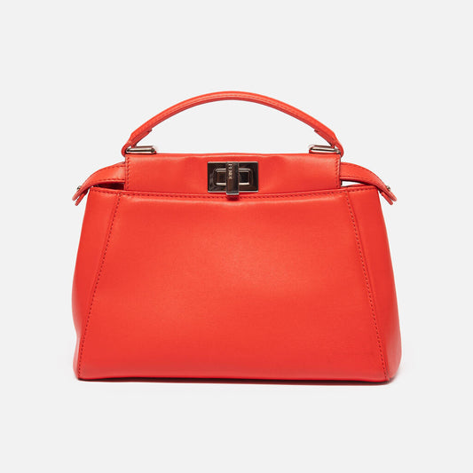 Fendi Red Orange Small Peekaboo