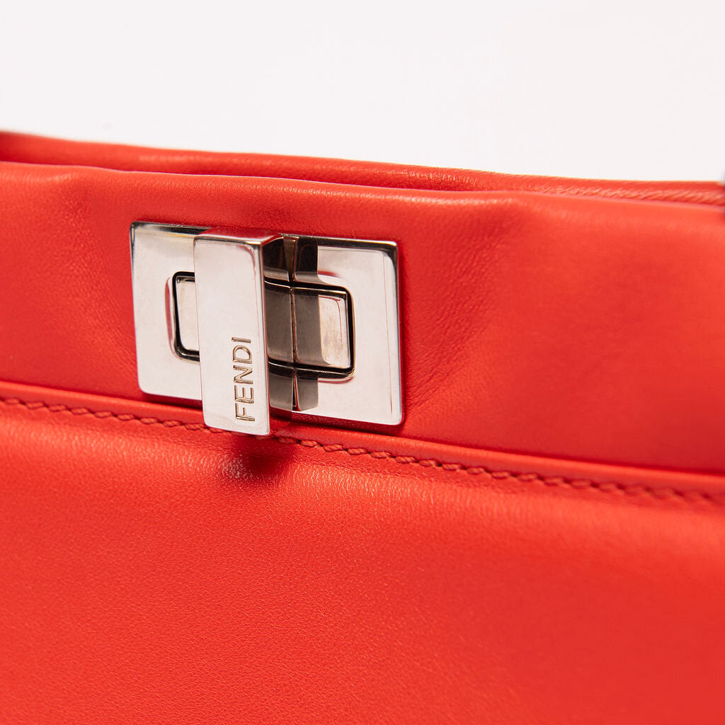 Fendi Red Orange Small Peekaboo