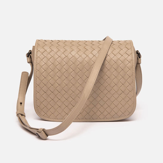 Bottega Veneta Light Gray Square Flap Crossbody