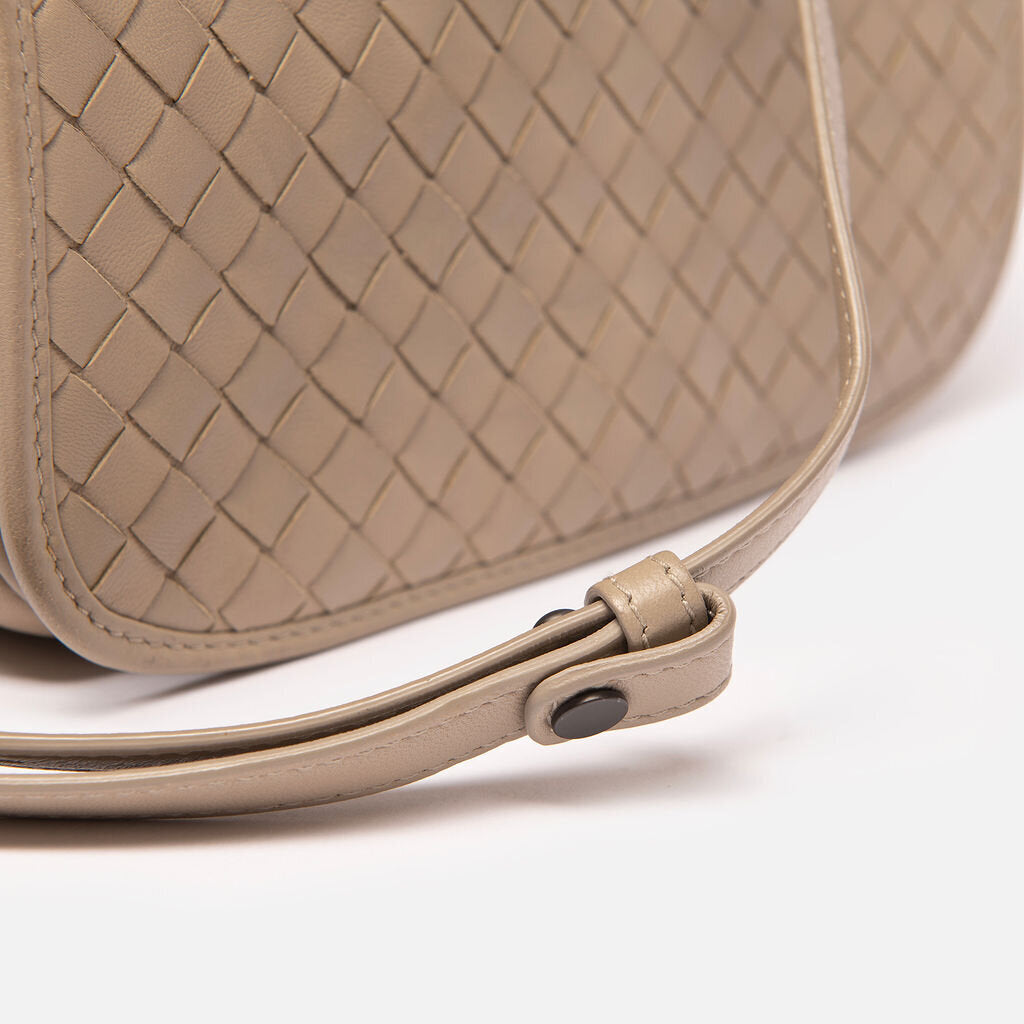 Bottega Veneta Light Gray Square Flap Crossbody