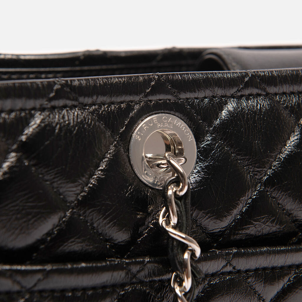 Chanel Shiny Calfskin Black Tote
