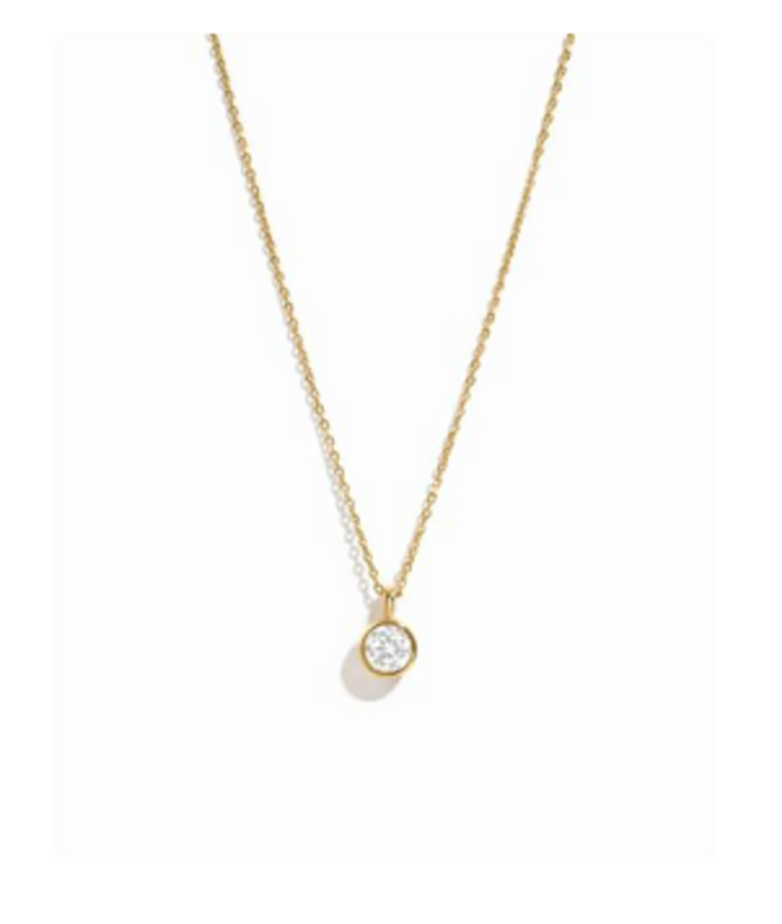 Round Bezel Necklace YG