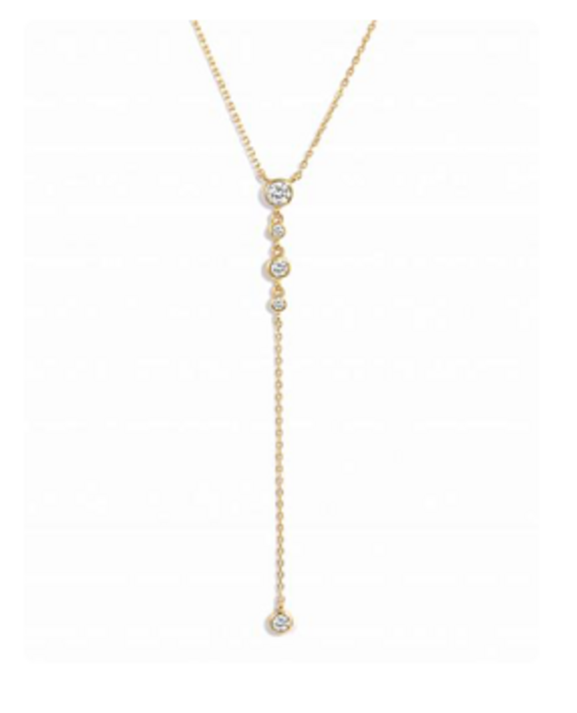 Bezel Lariat Necklace YG
