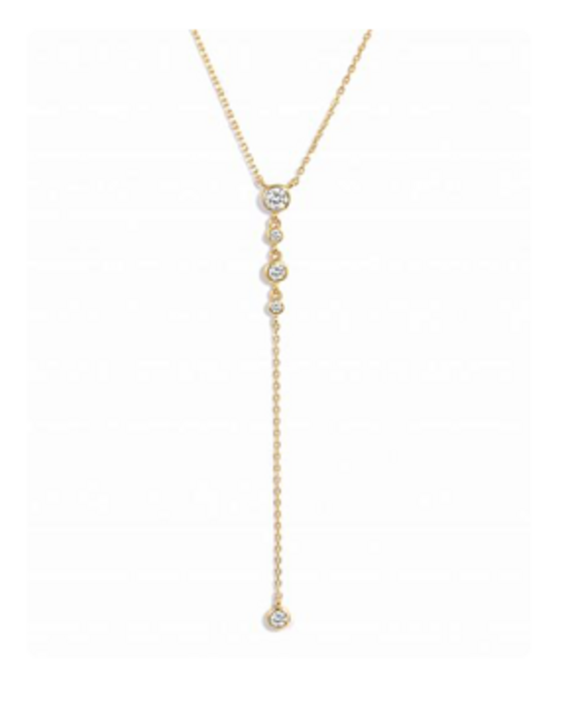 Bezel Lariat Necklace YG