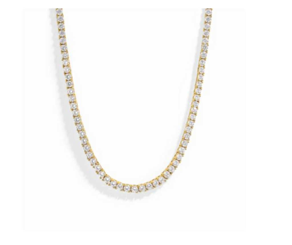 3mm Diamond Tennis Necklace 16' YG