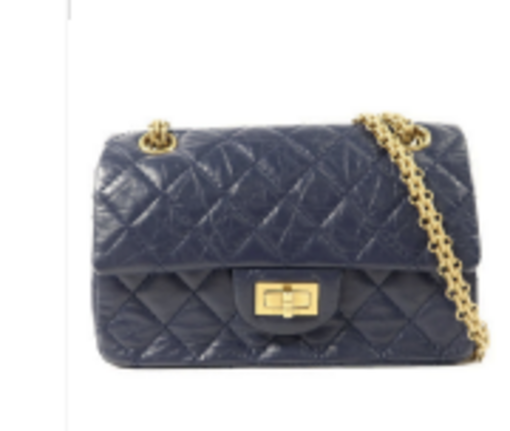 Navy Leather Quilted Reissue Flap Bag