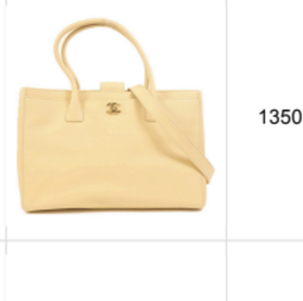 Cream Leather Executive Tote