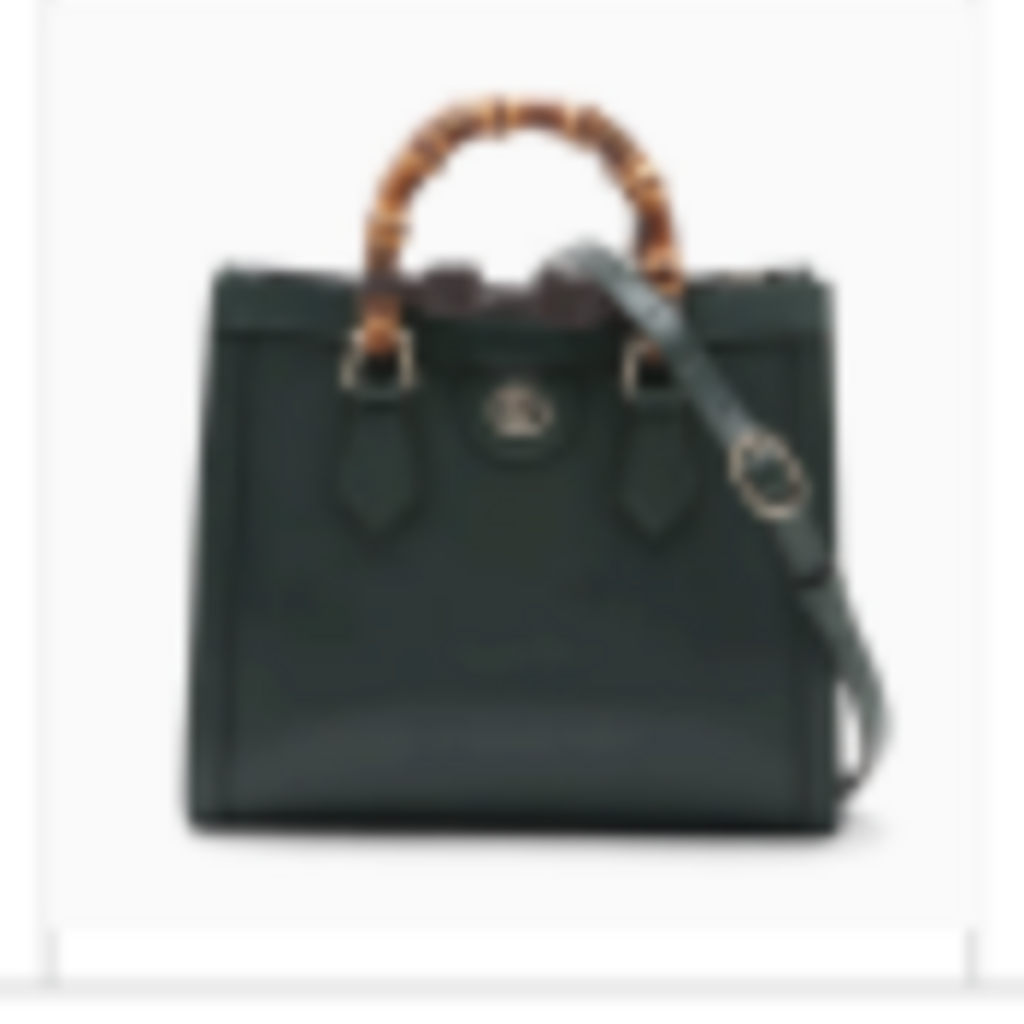 Green Leather Bamboo Diana Bag
