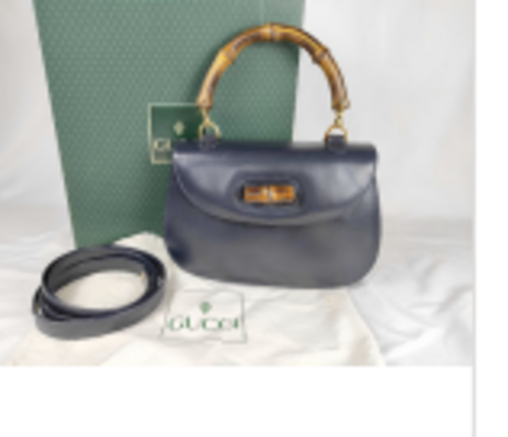 Black Leather Bamboo Top Handle Bag