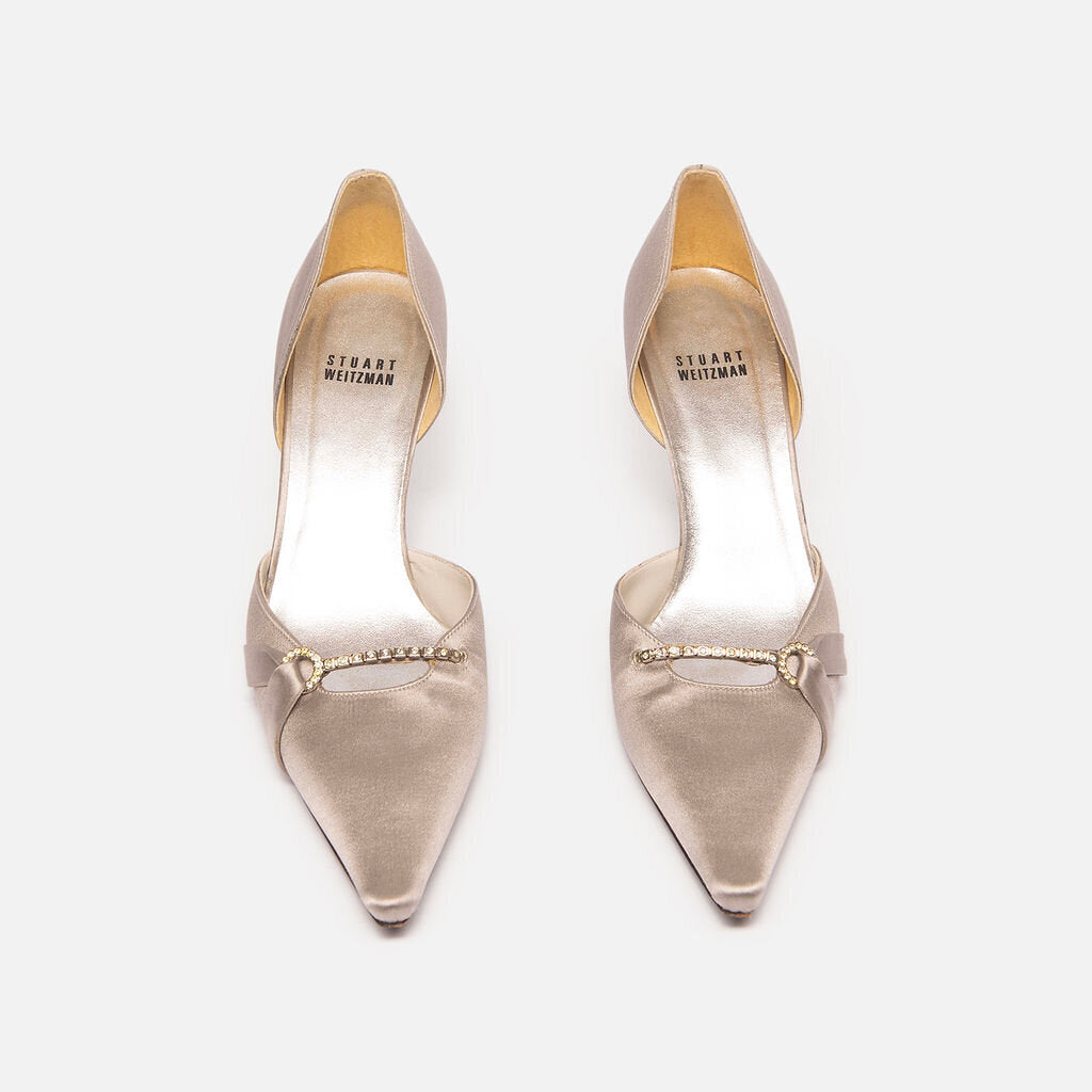 Stuart Weitzman Gray Embellished Pump