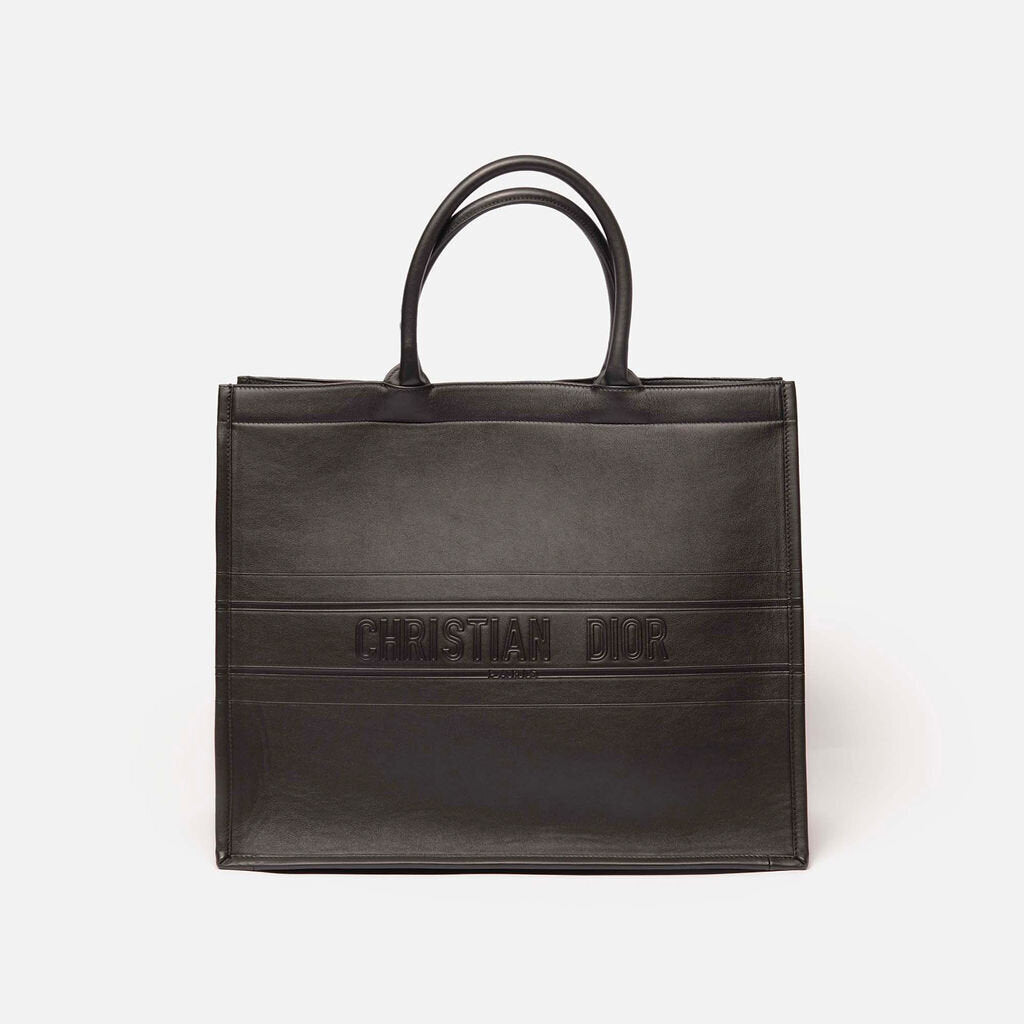 Dior Black Leather Large Book Tote