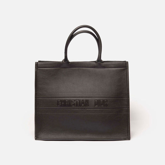 Dior Black Leather Large Book Tote