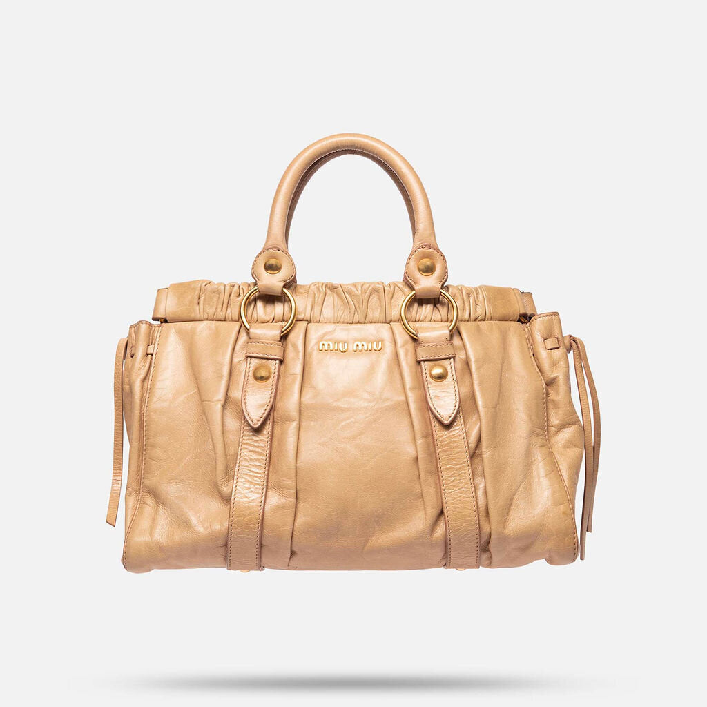 Miu Miu Beige Leather Vitello 2Way Bag