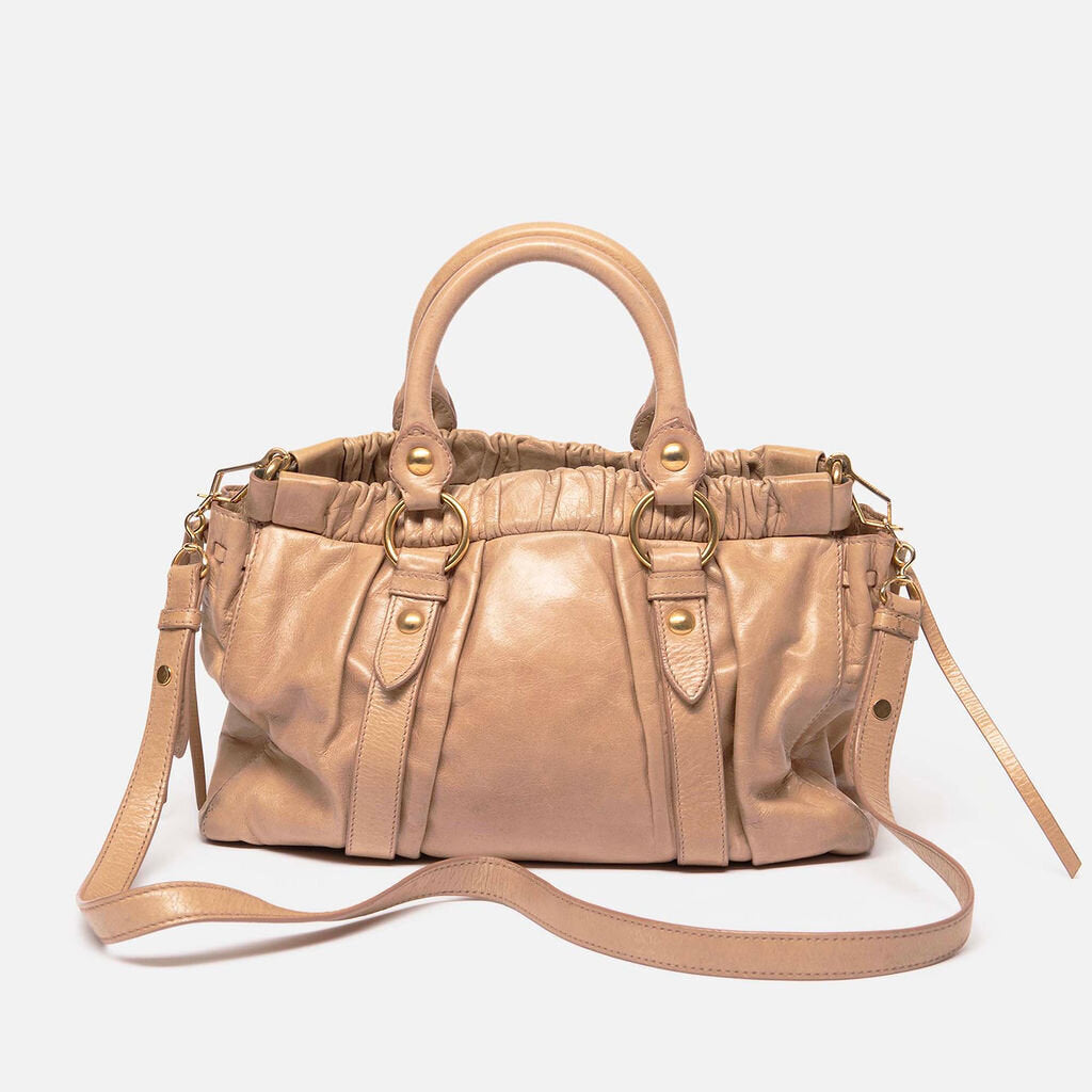 Miu Miu Beige Leather Vitello 2Way Bag