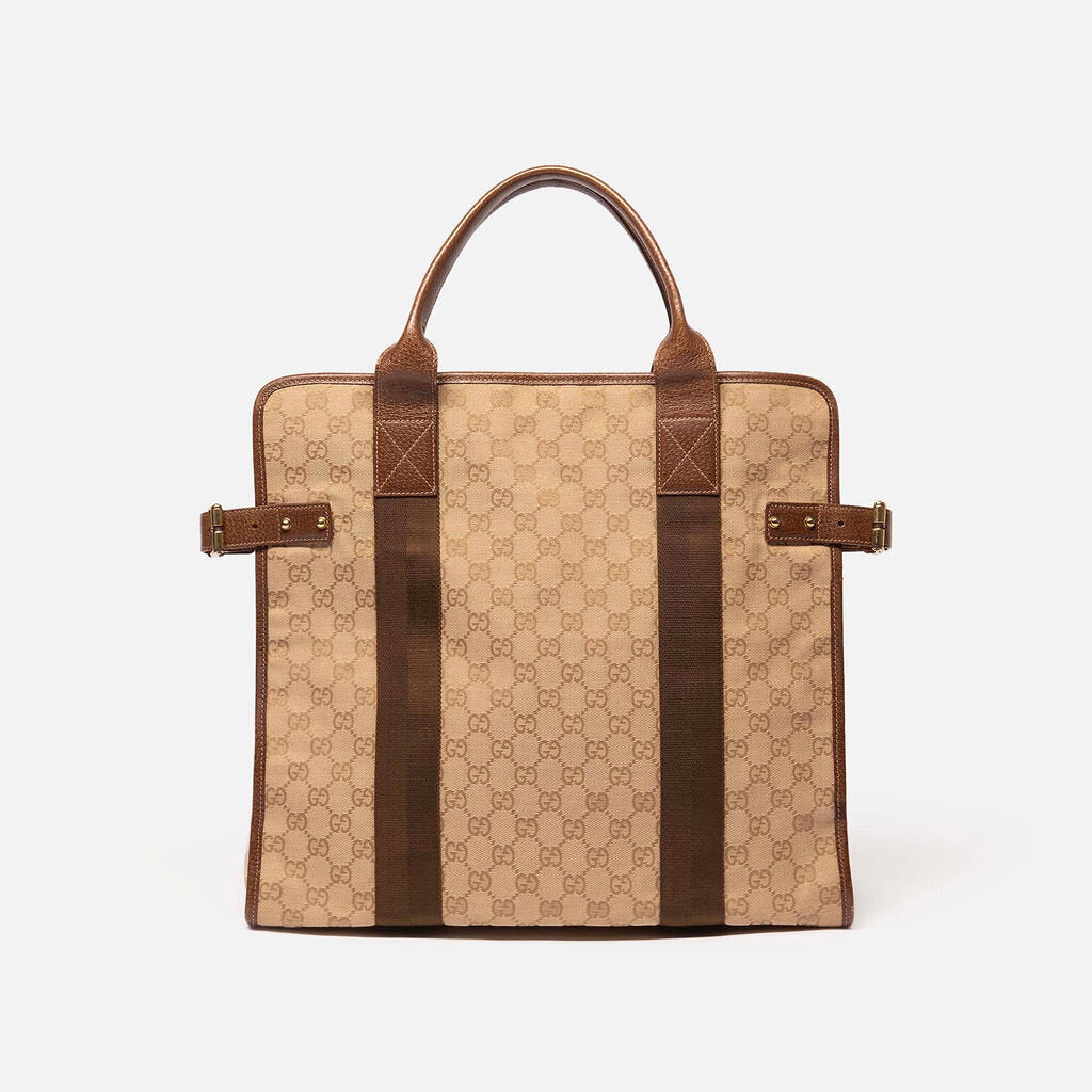 Gucci Brown & Tan Canvas Tote