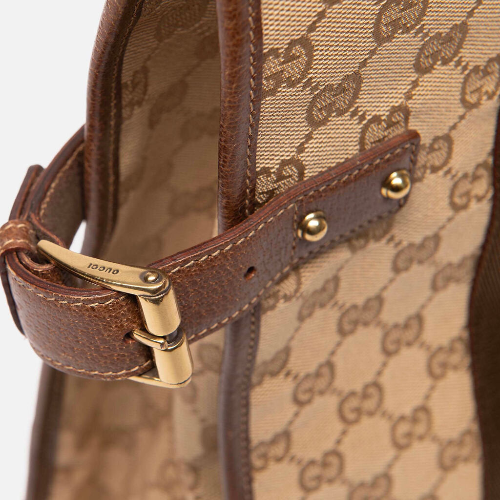 Gucci Brown & Tan Canvas Tote