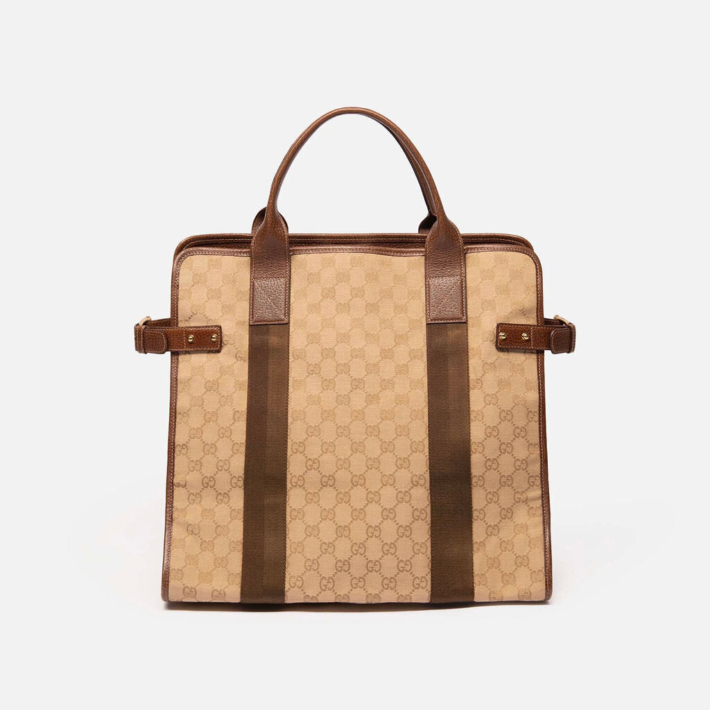 Gucci Brown & Tan Canvas Tote