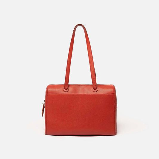 Chanel Orange Caviar Leather Zip Tote Bag