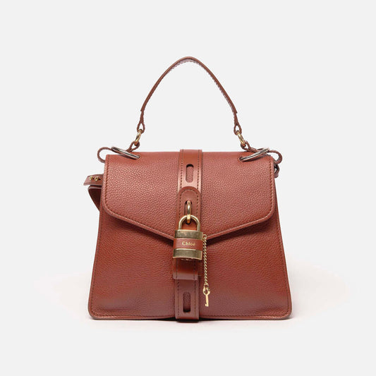 Chloe Burgundy Leather Top Handle Bag