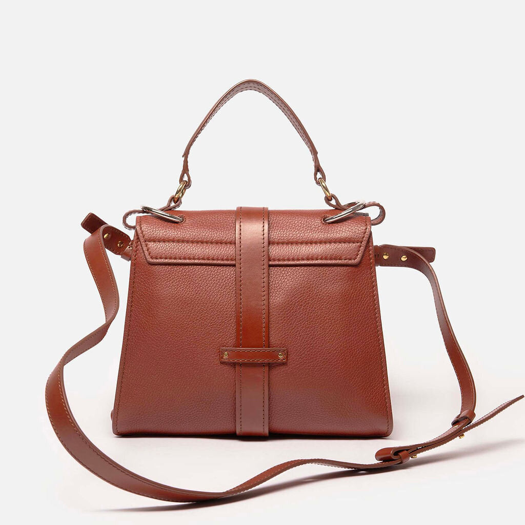 Chloe Burgundy Leather Top Handle Bag