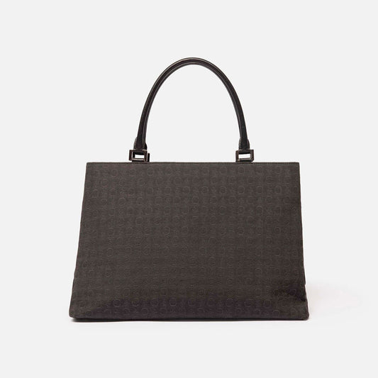 Celine Black Canvas Macadam Tote