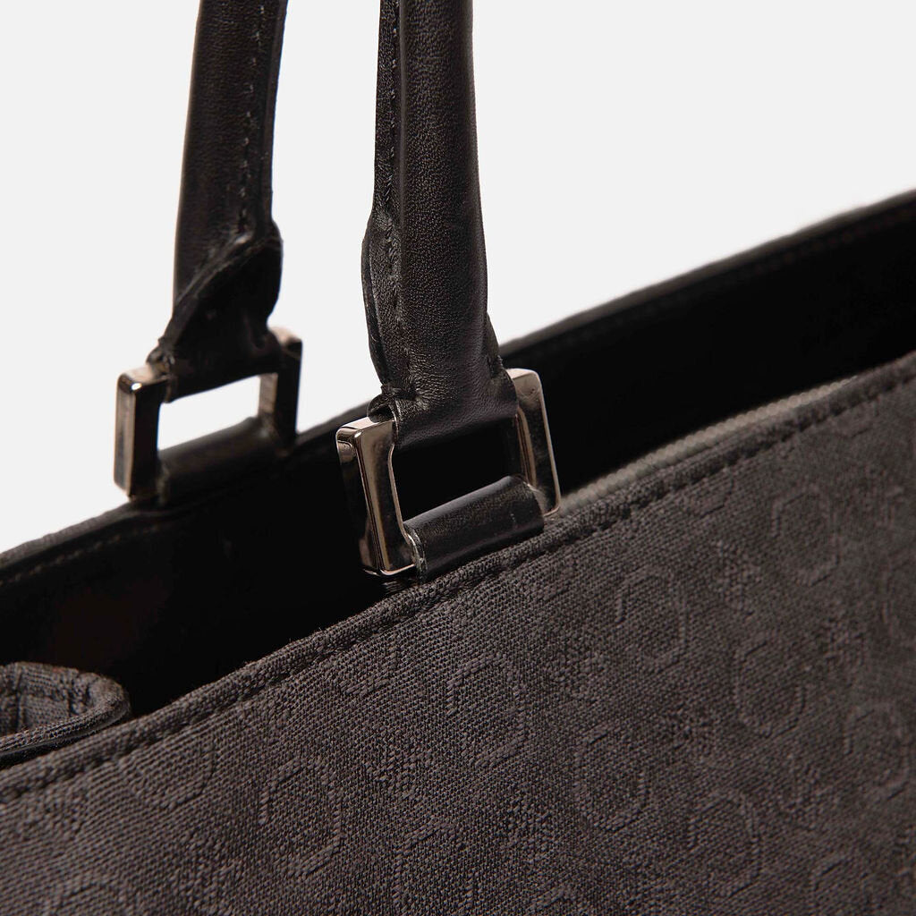 Celine Black Canvas Macadam Tote