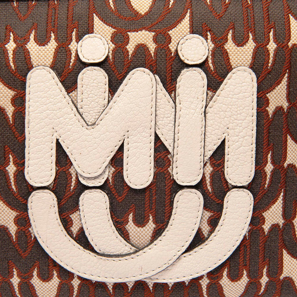 Miu Miu White & Red Jacquard Camera Bag