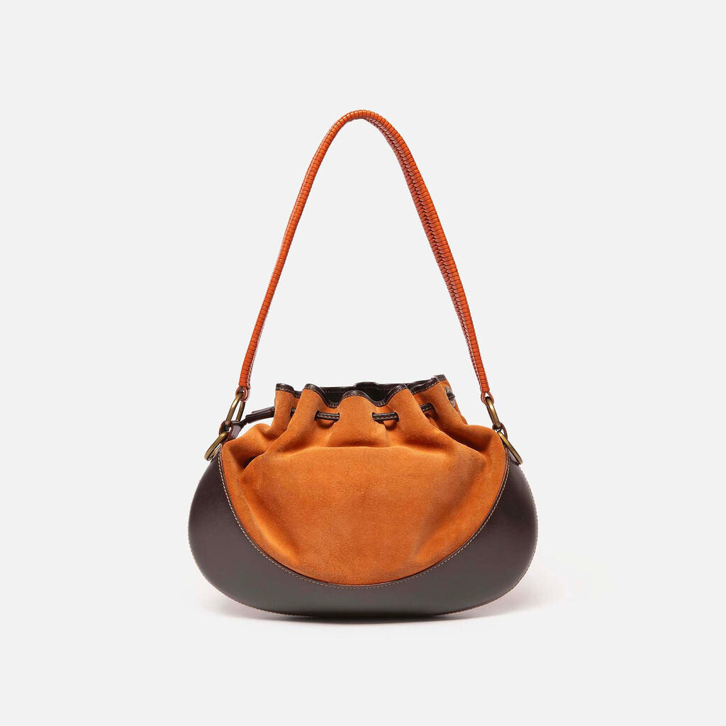 Loewe Brown Suede/Leather Drawstring Bag