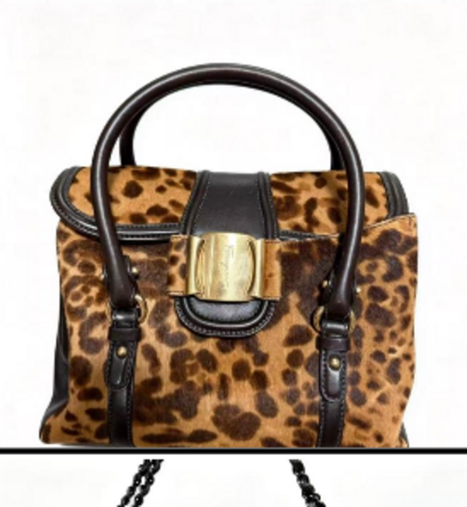 Leopard Print Ponyhair Shoulder Bag