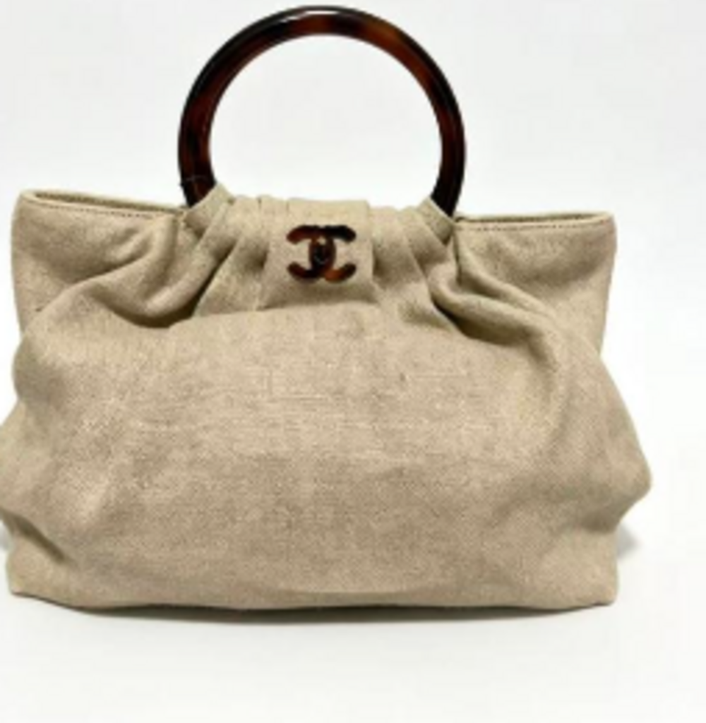 Tan Tortoise Top Handle Bag