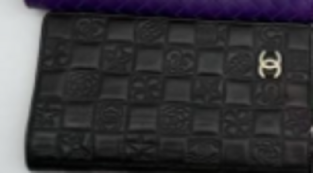 Black Leather Lucky Icon Long Wallet