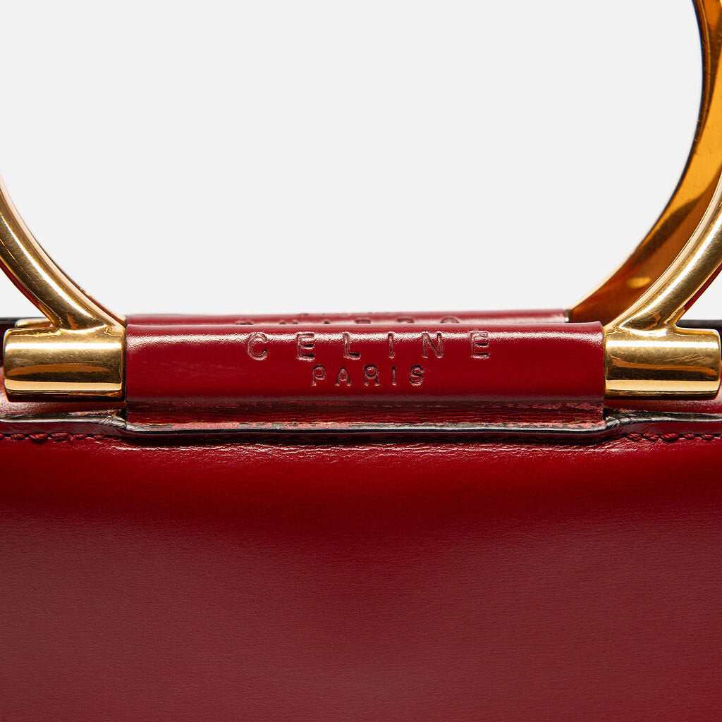 Celine Red Patent Top Handle Bag