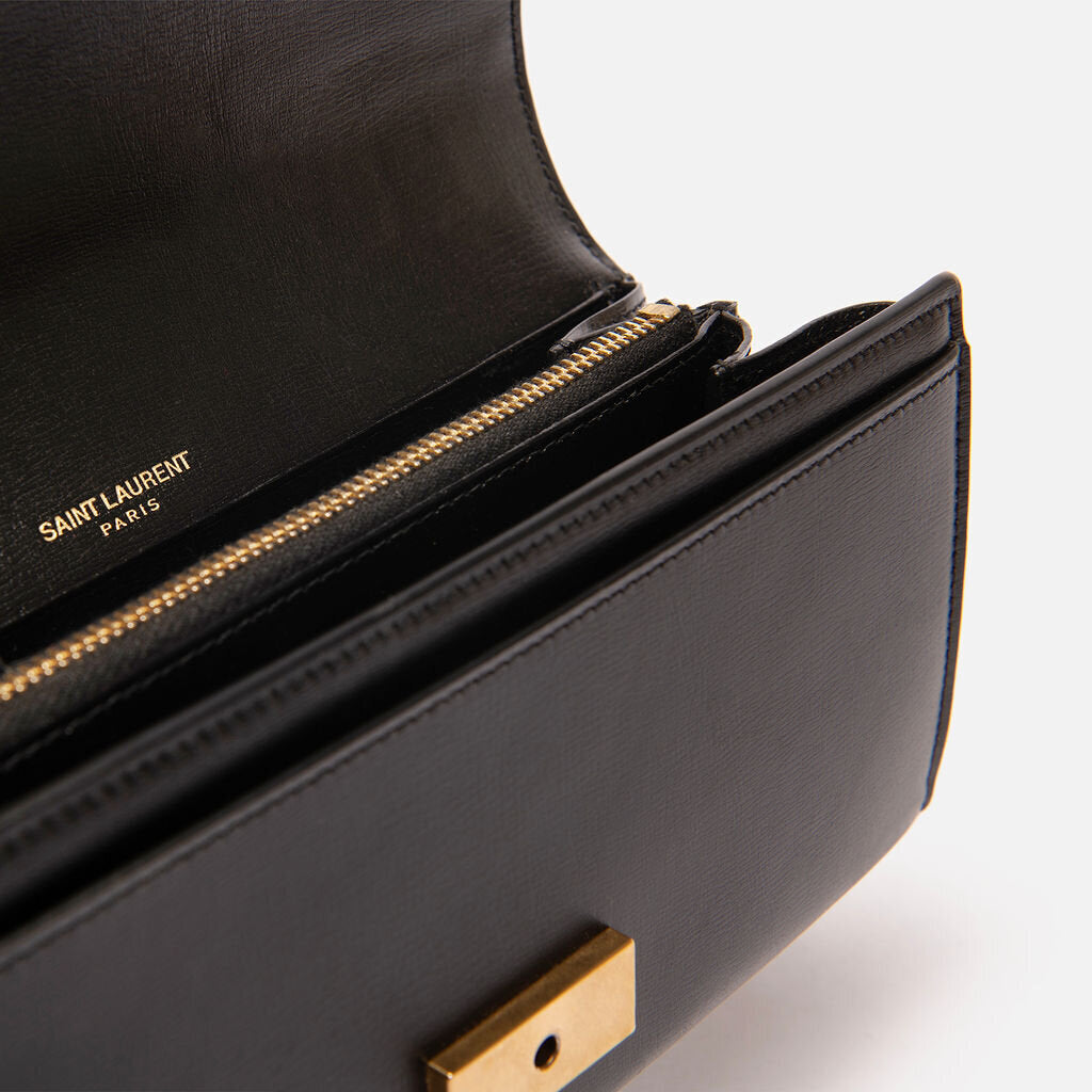 Saint Laurent Black Leather Long Wallet